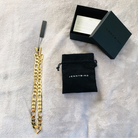 Jenny Bird Gold Vera Chain Heart Necklace 14kt gold dipped brass - Picture 5 of 10